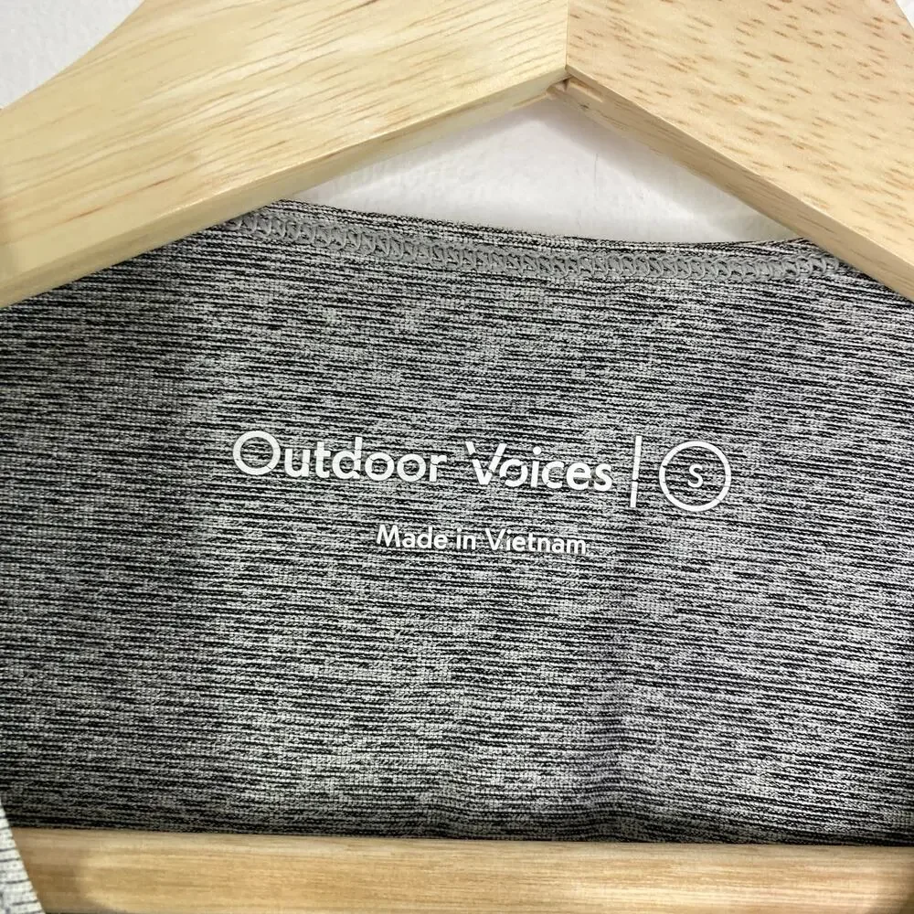Outdoor Voices Slashback Tri-Tone Grey Crop Top Sports Bra‎ Women's Size Small S
